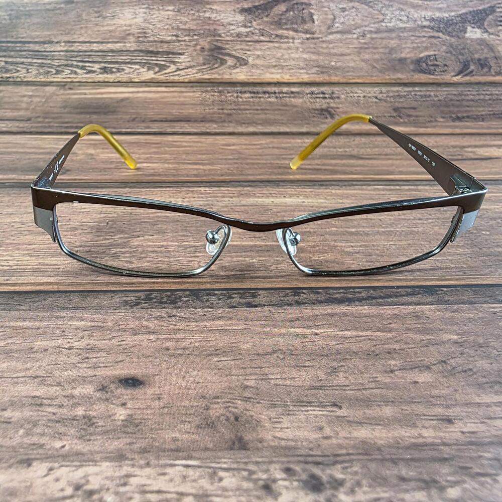 DKNY Eyeglasses Frames Womens 50 15 135 Brown Silver Yellow DY5553 1083‎ Modern